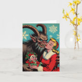 Ik zag mama Krampus kussen Kaart (Gele Bloem)