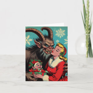 Ik zag mama Krampus kussen Kaart