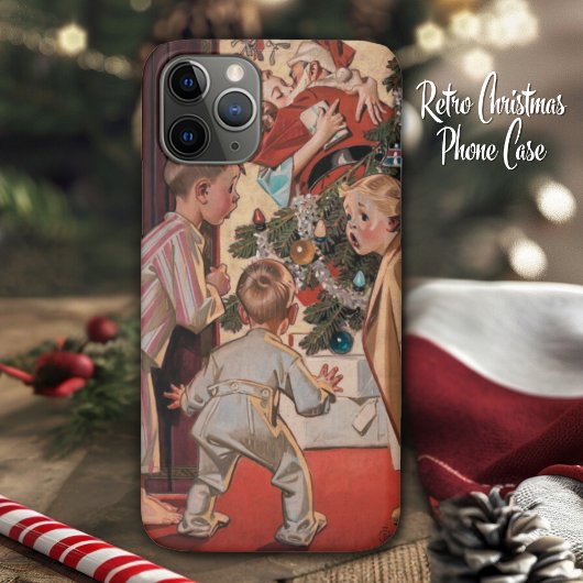 Ik zag mama zoenen kerstman Antiek Case-Mate iPhone Case