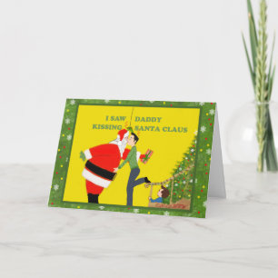 Ik zag papa kerstman zoenen Kaart gay
