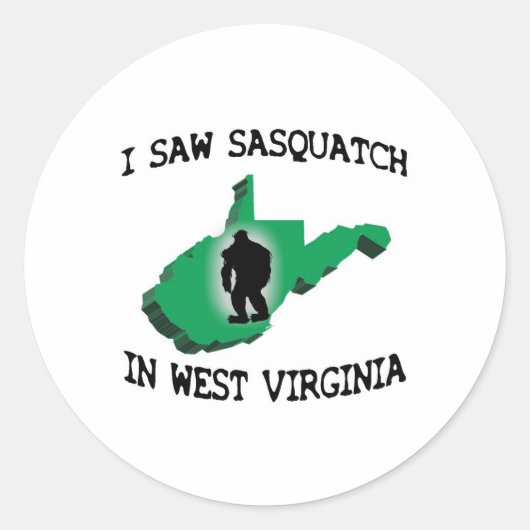 Ik zag Sasquatch in West Virginia Ronde Sticker (Voorkant)