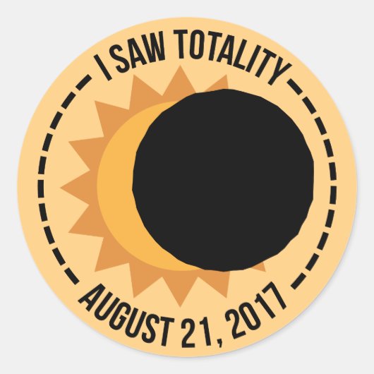 Ik zag Totality Solar Eclipse 2017 Stickers (Voorkant)