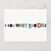 Ik zag wat je deed briefkaart (Voorkant)