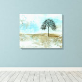 Ik zal Abstracte landschapslone boomkunst doorstaa Canvas Afdruk (Insitu (Houten vloer))