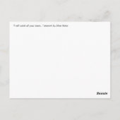 Ik zal al je tranen paraplu pauw vangen briefkaart (Achterkant)