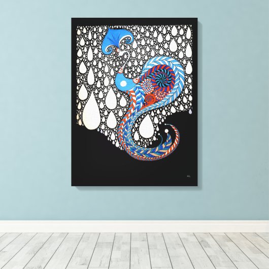 Ik zal al je tranen paraplu pauw vangen canvas afdruk (Insitu (Houten vloer))