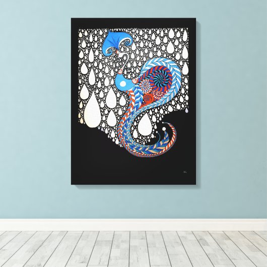 Ik zal al je tranen paraplu pauw vangen canvas afdruk (Insitu (Houten vloer))