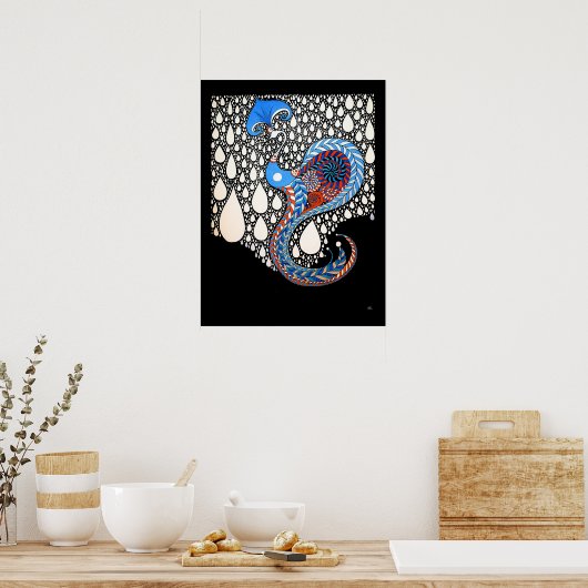 Ik zal al je tranen paraplu pauw vangen poster (Keuken)