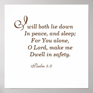 Ik zal allebei in vrede liggen en slapen poster