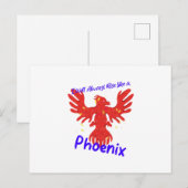 Ik zal altijd als een Phoenix opstaan. Briefkaart (Voorkant / Achterkant)
