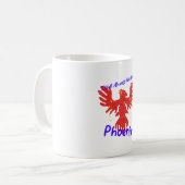 Ik zal altijd als een Phoenix opstaan. Koffiemok (Voorkant links)