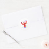 Ik zal altijd als een Phoenix opstaan. Ronde Sticker (Envelop)