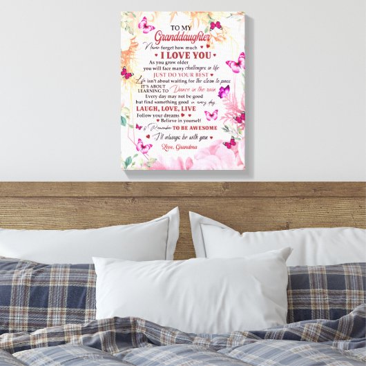 Ik zal altijd bij jou zijn, bij mijn kleindochter. canvas afdruk (Insitu (Slaapkamer))