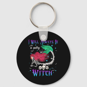 Ik zal altijd een zoute heks Halloween zeemeermin  Sleutelhanger