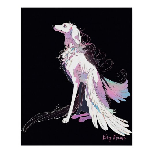 Ik zal altijd houden van Borzoi Dog 004 - Christel Perfect Poster (Voorkant)