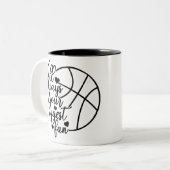 Ik zal altijd je grootste fan Basketball zijn Tweekleurige Koffiemok (Voorkant links)