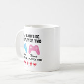 Ik zal altijd jouw speler twee gepersonaliseerde m koffiemok (Voorkant links)