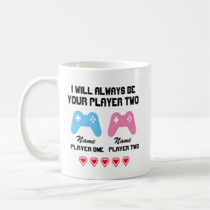 Ik zal altijd jouw speler twee gepersonaliseerde m koffiemok