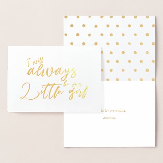 Ik zal altijd uw kleine meisje vader trouwdag folie kaarten (Display)