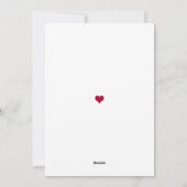 Ik zal altijd van je rode hart houden feestdagenkaart (Achterkant)