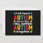 Ik zal autisme hier of daar autisme ondersteunen kaart (Voorkant)