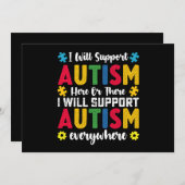 Ik zal autisme hier of daar autisme ondersteunen kaart (Voorkant / Achterkant)