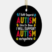 Ik zal autisme hier of daar autisme ondersteunen keramisch ornament (Rechts)