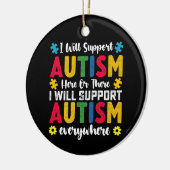 Ik zal autisme hier of daar autisme ondersteunen keramisch ornament (Links)