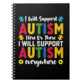 Ik zal autisme hier of daar autisme ondersteunen notitieboek (Voorkant)