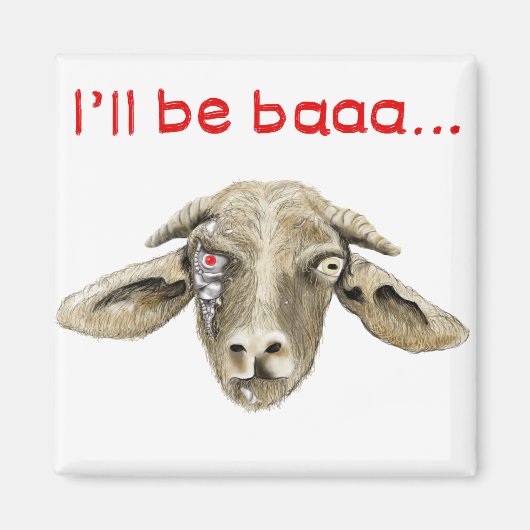 Ik zal Baaa Funny Goat Art Science Fiction Design  Magneet (Voorkant)