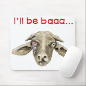 Ik zal Baaa Funny Goat Art Science Fiction Design  Muismat (Met muis)