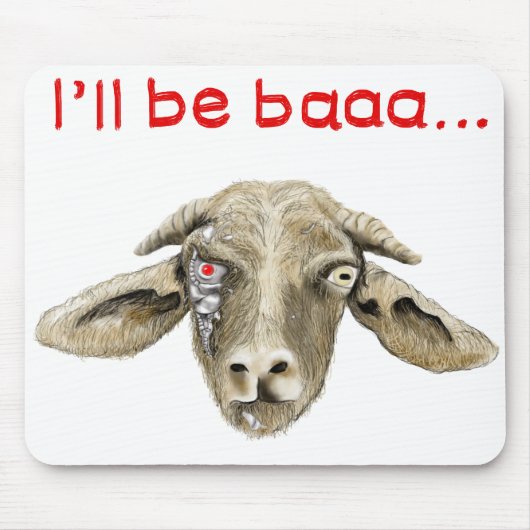 Ik zal Baaa Funny Goat Art Science Fiction Design Muismat (Voorkant)