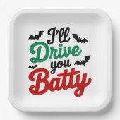 Ik zal Batty voor je rijden Papieren Bordje (Voorkant)