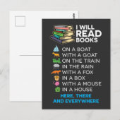 Ik zal boeken lezen op een boot en overal lezen briefkaart (Voorkant / Achterkant)