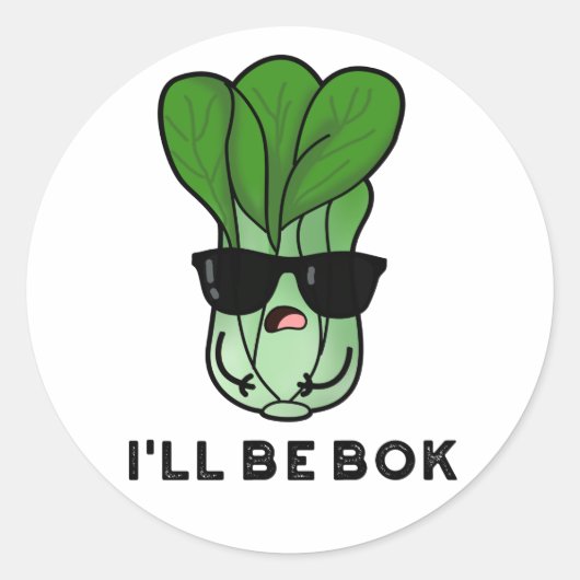 Ik zal bok grappige veggie film woordspeling ronde sticker (Voorkant)