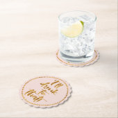 Ik zal daar naar Drinken. | Gold & Blush Pink Part Kartonnen Onderzetters (Insitu)