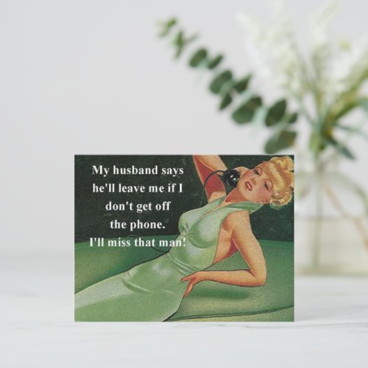 Ik zal dat Man Retro Briefkaart missen (Staand voorkant)