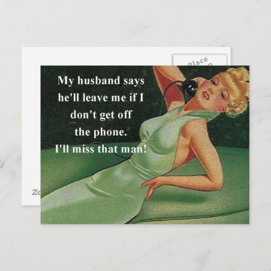 Ik zal dat Man Retro Briefkaart missen (Voorkant / Achterkant)