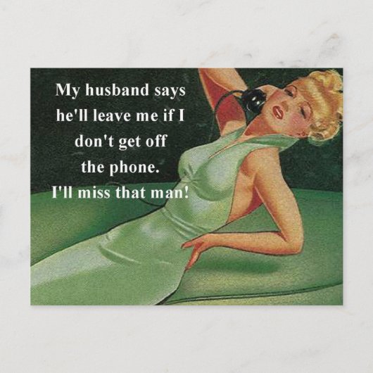 Ik zal dat Man Retro Briefkaart missen (Voorkant)