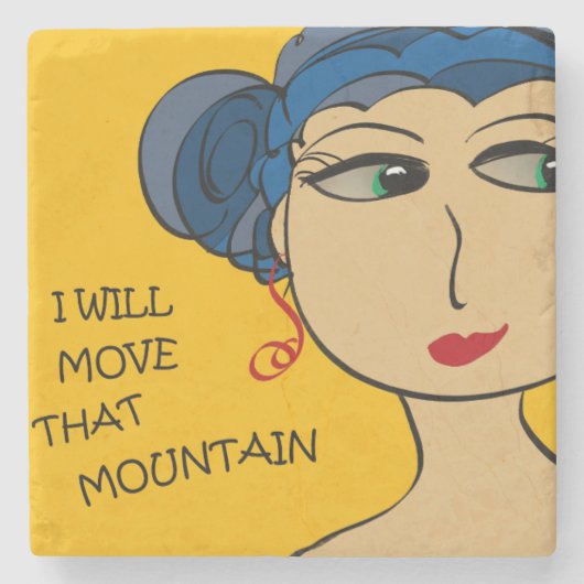 IK ZAL DAT MOUNTAIN VERPLAATSEN STENEN ONDERZETTER (Voorkant)