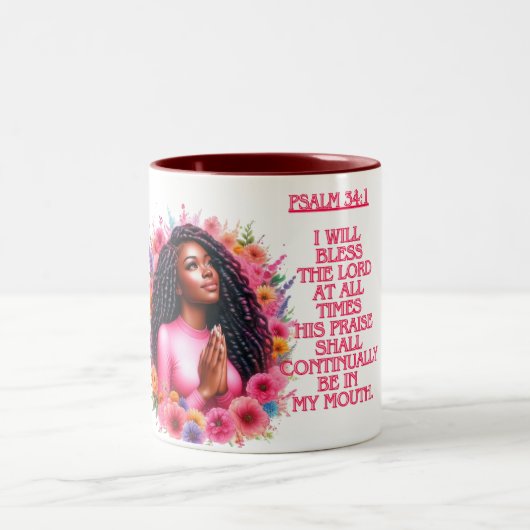 Ik zal de Heer zegenen! Tweekleurige Koffiemok (Center)