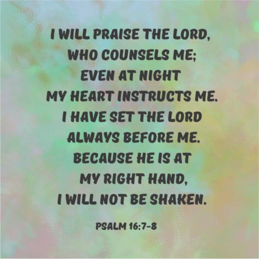 Ik zal de Lord Bible Verse Laptop prijzen Sticker (Voorkant)