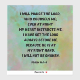 Ik zal de Lord Bible Verse Laptop prijzen Sticker