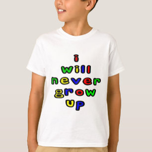 Ik zal de T-shirt van het kind nooit opgroeien