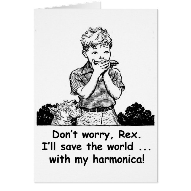Ik zal de wereld redden... met mijn harmonica! (Voorkant)