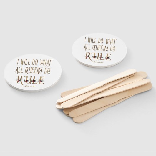 IK ZAL DOEN WAT ALLE KONINGINNEN DOEN REGEL monogr Handwaaier (Niet-gemonteerd)