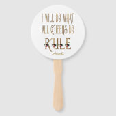 IK ZAL DOEN WAT ALLE KONINGINNEN DOEN REGEL monogr Handwaaier (Voorkant)