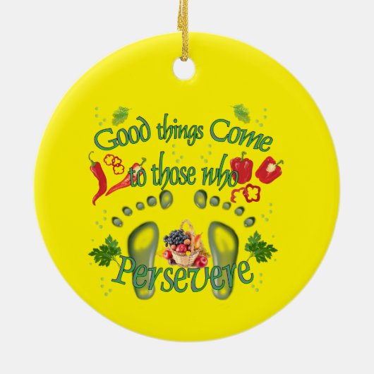 Ik zal doorgaan keramisch ornament (Achterkant)