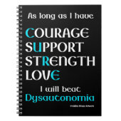 Ik zal Dysautonomia Notitieboek verslaan (Voorkant)