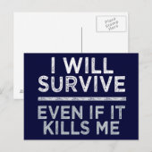 IK ZAL EEN aangepast briefkaart OVERLEVEN (Voorkant / Achterkant)